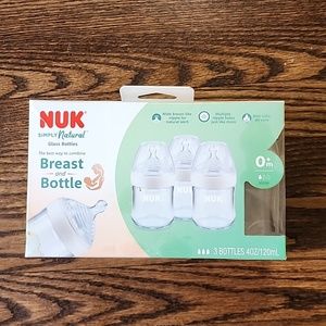 NUK Simply Natural Glass Pack of Baby Bottles